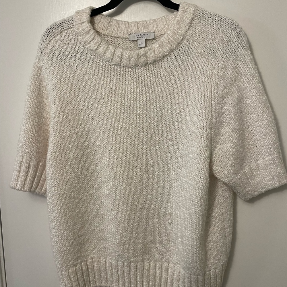 Ann Taylor Cream Knit Sweater